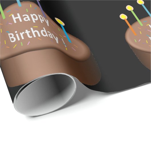 Chocolade Birthday Cake Candles Cadeaupapier (Rol Hoek)