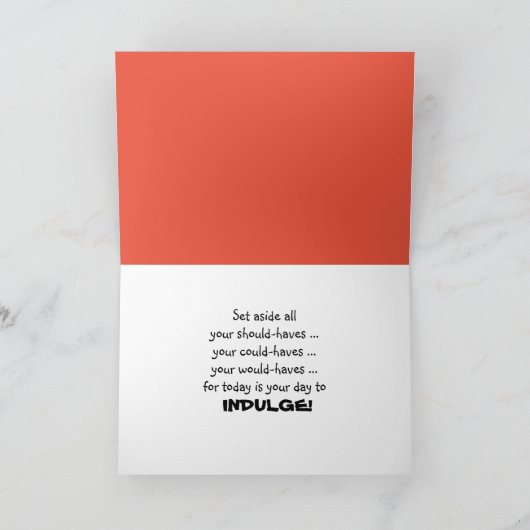 Chocolade Birthday Cupcake Kaart (Binnen)