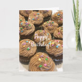Chocolade Birthday Cupcakes Kaart (Voorkant)