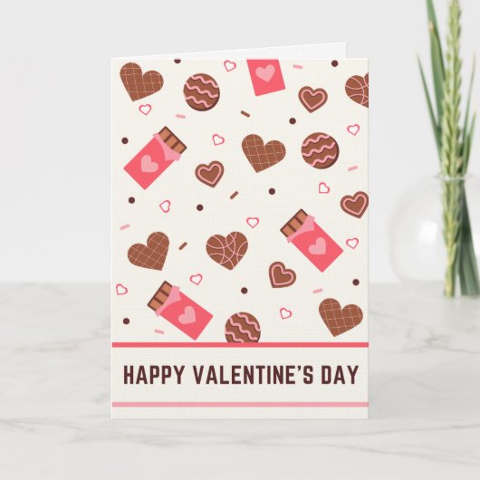 Chocolade & Biscuit Gelukkige Valentijnsdag Kaart (Voorkant)