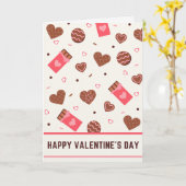 Chocolade & Biscuit Gelukkige Valentijnsdag Kaart (Gele Bloem)
