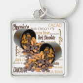 Chocolade Bits en Almonds Close-up foto Sleutelhanger (Voorkant)