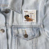 Chocolade Bits en Almonds Close-up foto Vierkante Button 5,1 Cm (In situ)