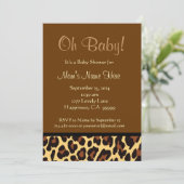 Chocolade Black Gold Leopard Baby shower Kaart (Staand voorkant)