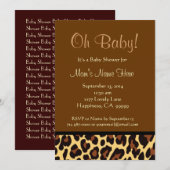 Chocolade Black Gold Leopard Baby shower Kaart (Voorkant / Achterkant)