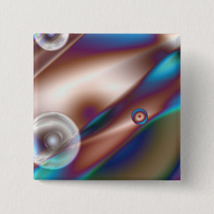 Chocolade blauw vierkante button 5,1 cm