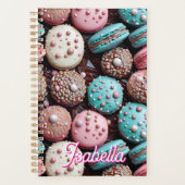  chocolade, blauwe en roze macaron planner (Voorkant)