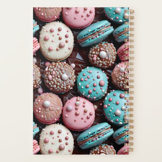  chocolade, blauwe en roze macaron planner (Achterkant)