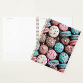 chocolade, blauwe en roze macaron planner (Display)