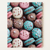 chocolade, blauwe en roze macaron planner (Achterkant)