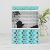 Chocolade Blauwgroen Stippen Baby shower Kaart (Staand voorkant)