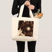 Chocolade bloemenprint Canvas tas (Voorkant (product))