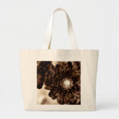 Chocolade bloemenprint Canvas tas (Voorkant)