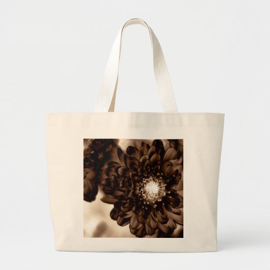 Chocolade bloemenprint Canvas tas (Voorkant)