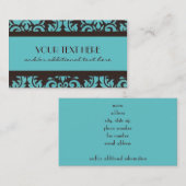 Chocolade & Blue Damask Visitekaartje (Voorkant / Achterkant)