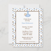 Chocolade & Blue Dot Baby Boy Shower Invitation Kaart (Voorkant)