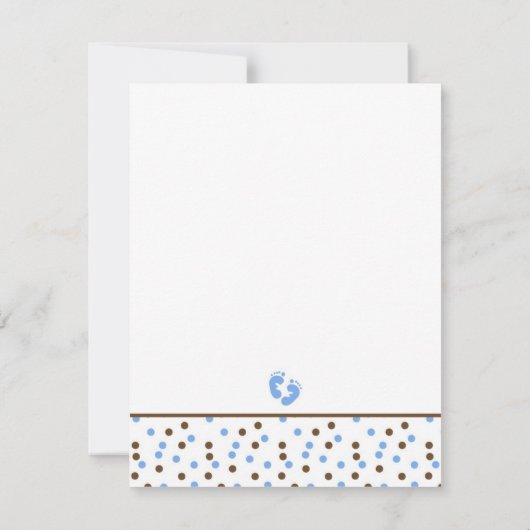 Chocolade & Blue Dot Baby Boy Shower Invitation Kaart (Achterkant)