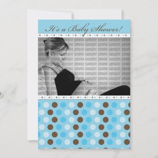 Chocolade Blue Stippen Baby shower Kaart (Voorkant)