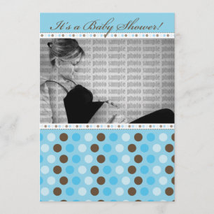Chocolade Blue Stippen Baby shower Kaart