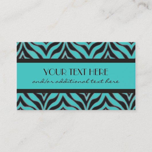 Chocolade Blue Zebra Print Visitekaartje (Voorkant)