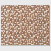 Chocolade Blush Roze Crème Harten Valentijnsdag Cadeaupapier (Vlak)