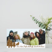 Chocolade Bomen & Bunny Vakantie Familie Foto Feestdagenkaart (Staand voorkant)