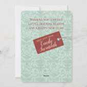  chocolade bon-bons damask Christmas Feestdagenkaart (Achterkant)