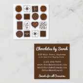 Chocolade Bon Snoep Shoppe Shop Chocolatier Vierkante Visitekaartje (Voorkant / Achterkant)