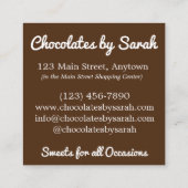 Chocolade Bon Snoep Shoppe Shop Chocolatier Vierkante Visitekaartje (Achterkant)