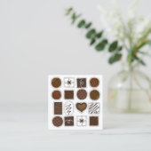 Chocolade Bon Snoep Shoppe Shop Chocolatier Vierkante Visitekaartje (Staand voorkant)