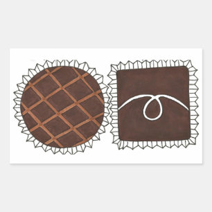 Chocolade Bon Valentijnsdag Snoep Rechthoekige Sticker