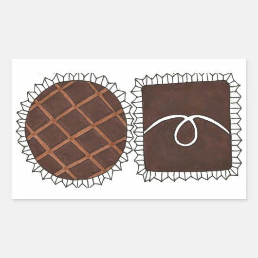 Chocolade Bon Valentijnsdag Snoep Rechthoekige Sticker (Voorkant)
