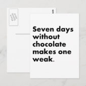 Chocolade Briefkaart (Voorkant / Achterkant)