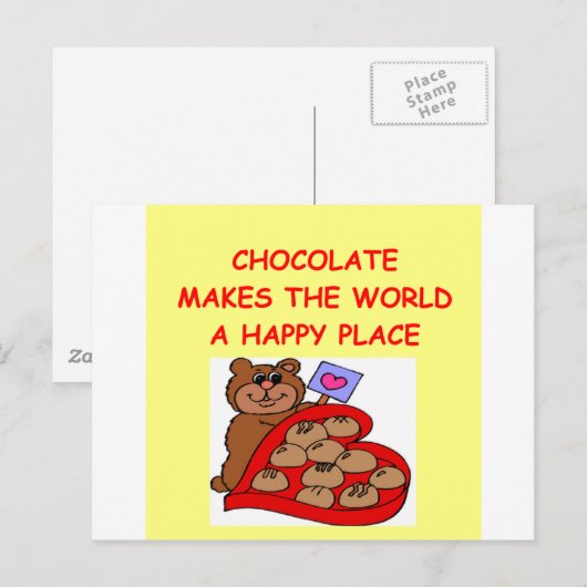 chocolade briefkaart (Voorkant / Achterkant)