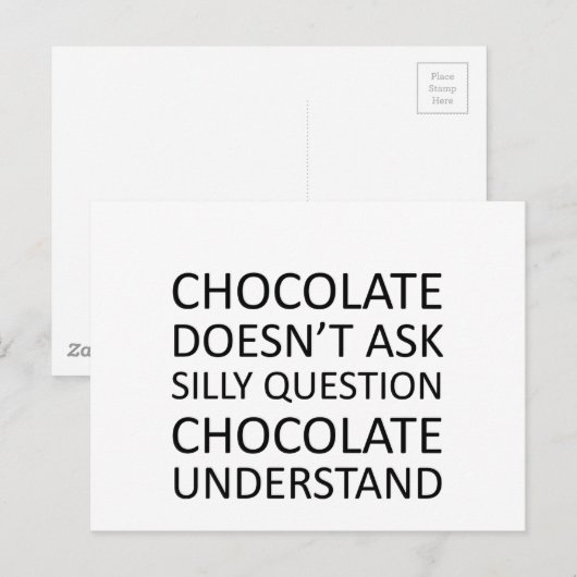 chocolade briefkaart (Voorkant / Achterkant)