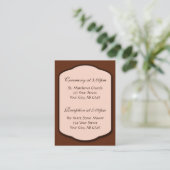 Chocolade Brown & Beige Guest Reference Kaarten (Staand voorkant)