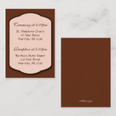 Chocolade Brown & Beige Guest Reference Kaarten (Voorkant / Achterkant)