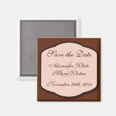 Chocolade Brown & Beige Save the Date Magnet (Voorkant / Achterkant)