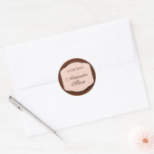 Chocolade Brown & Beige Wedding Envelope Seals Ronde Sticker (Envelop)