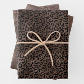 Chocolade Brown Black leopard Print Inpakpapier Vel (In situ)