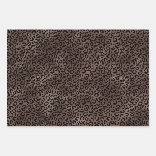 Chocolade Brown Black leopard Print Inpakpapier Vel (Voorkant)
