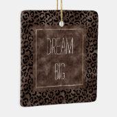 Chocolade Brown Black leopard Print Keramisch Ornament (Rechts)