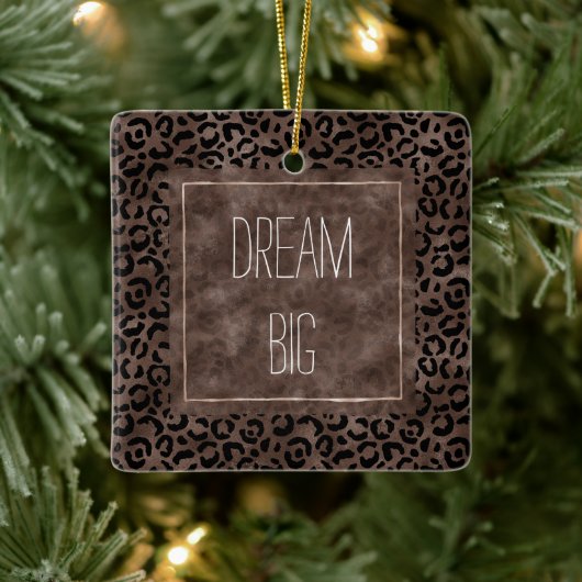 Chocolade Brown Black leopard Print Keramisch Ornament (Boom)