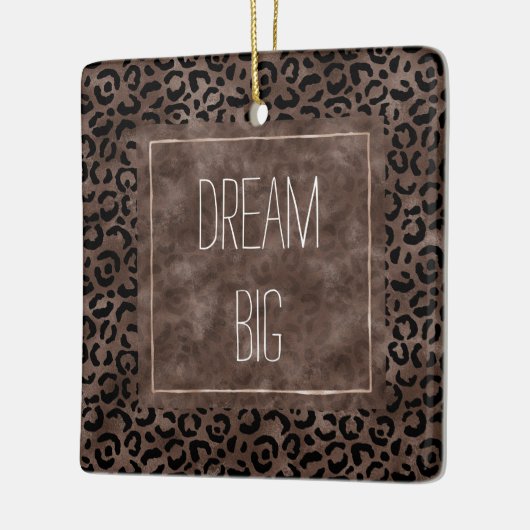 Chocolade Brown Black leopard Print Keramisch Ornament (Links)