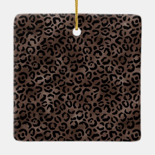 Chocolade Brown Black leopard Print Keramisch Ornament (Achterkant)