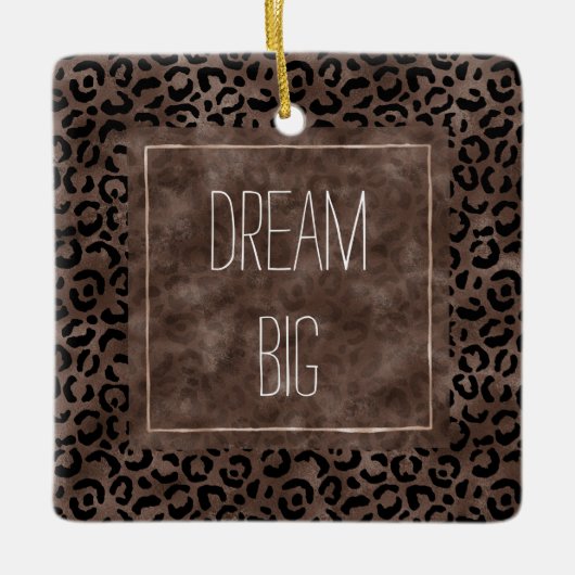 Chocolade Brown Black leopard Print Keramisch Ornament (Voorkant)