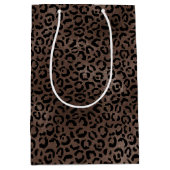 Chocolade Brown Black leopard Print Medium Cadeauzakje (Voorkant)