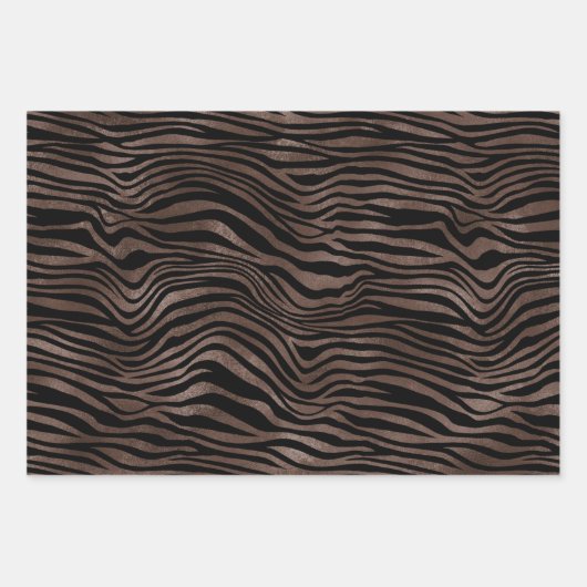Chocolade Brown Black Zebra Print        Inpakpapier Vel (Voorkant)