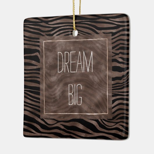 Chocolade Brown Black Zebra Print Keramisch Ornament (Links)