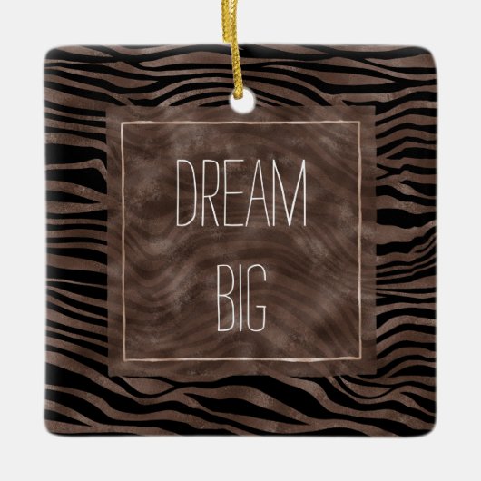 Chocolade Brown Black Zebra Print Keramisch Ornament (Voorkant)